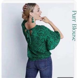 CAbi Green Puri Blouse